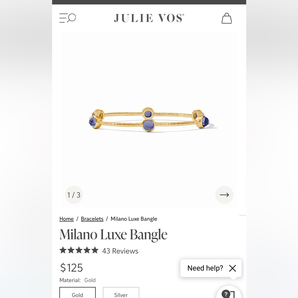 Julie Voss Milano Luxe Gold And Blue Bracelet